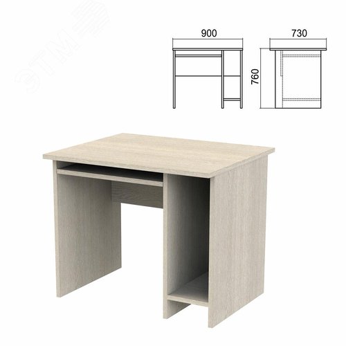 Изображение товара Стол компьютерный ''Арго'' (900 х 730 х 760), ясень шимо, А-012, ш/к 32808 (шт)