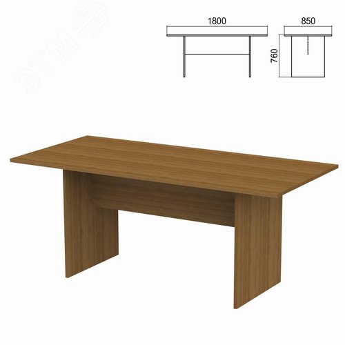 Изображение товара Стол для переговоров ''Арго'' (1800 х 850 х 760), орех, А-0058, ш/к 34532 (шт)