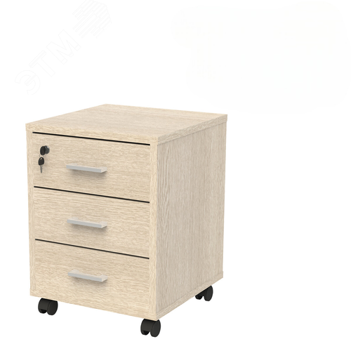 Изображение товара Тумба подкатная ''Арго'' (440 х 450 х 580), 3 ящика, замок, ясень шимо, АТ/АТЛ-03, ш/к 32518 (шт)