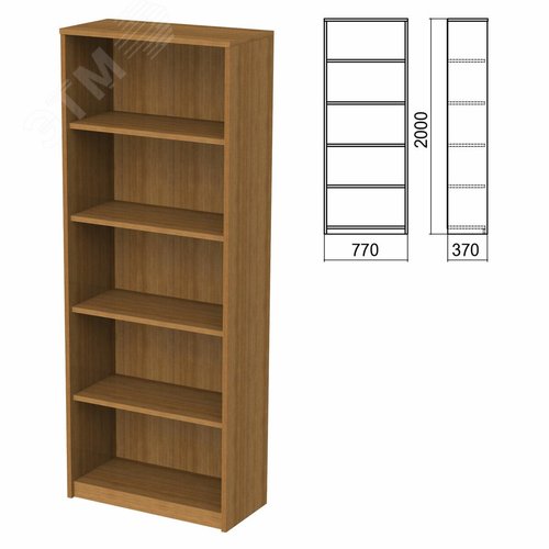 Изображение товара Шкаф (стеллаж) ''Арго'' (770 х 370 х 2000), 4 полки, орех, А-306, ш/к 34341 (шт)