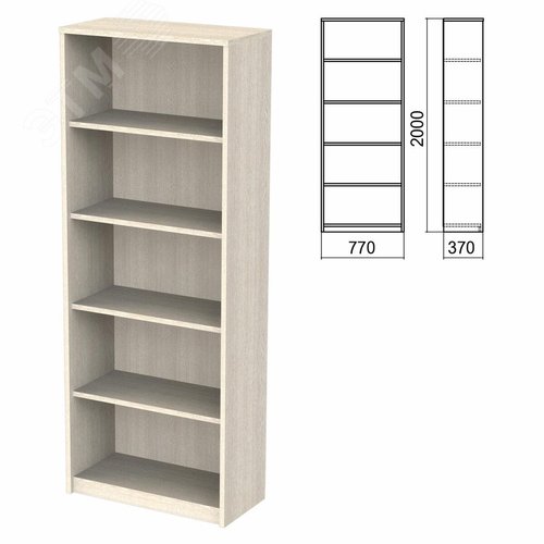 Изображение товара Шкаф (стеллаж) ''Арго'' (770 х 370 х 2000), 4 полки, ясень шимо, А-306, ш/к 32426 (шт)