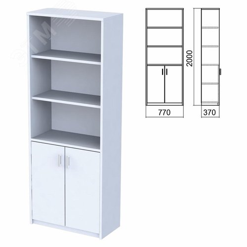 Изображение товара Шкаф полузакрытый ''Арго'' (770 х 370 х 2000), 2 двери, 4 полки, серый, А-310, ш/к 36185 (шт)