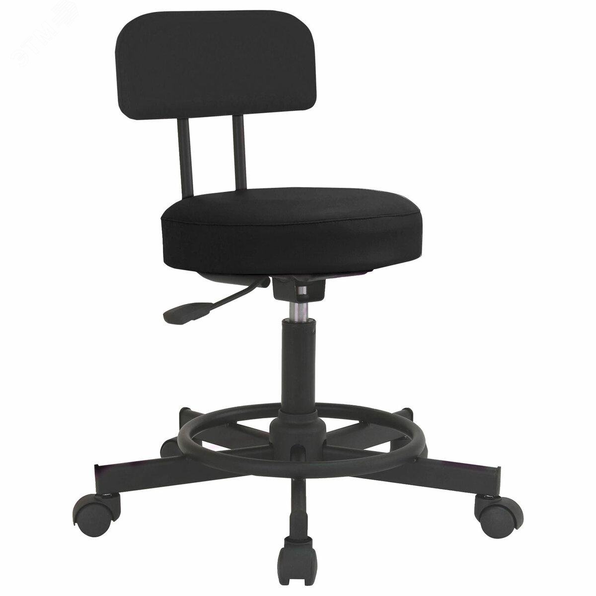 Изображение товара Стул кресло оператора РС12 без подлокотников черное кожзам