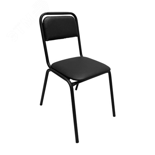 Изображение товара Стул для посетителей РС42, черный каркас, кожзам черный, ш/к 54689 (шт)