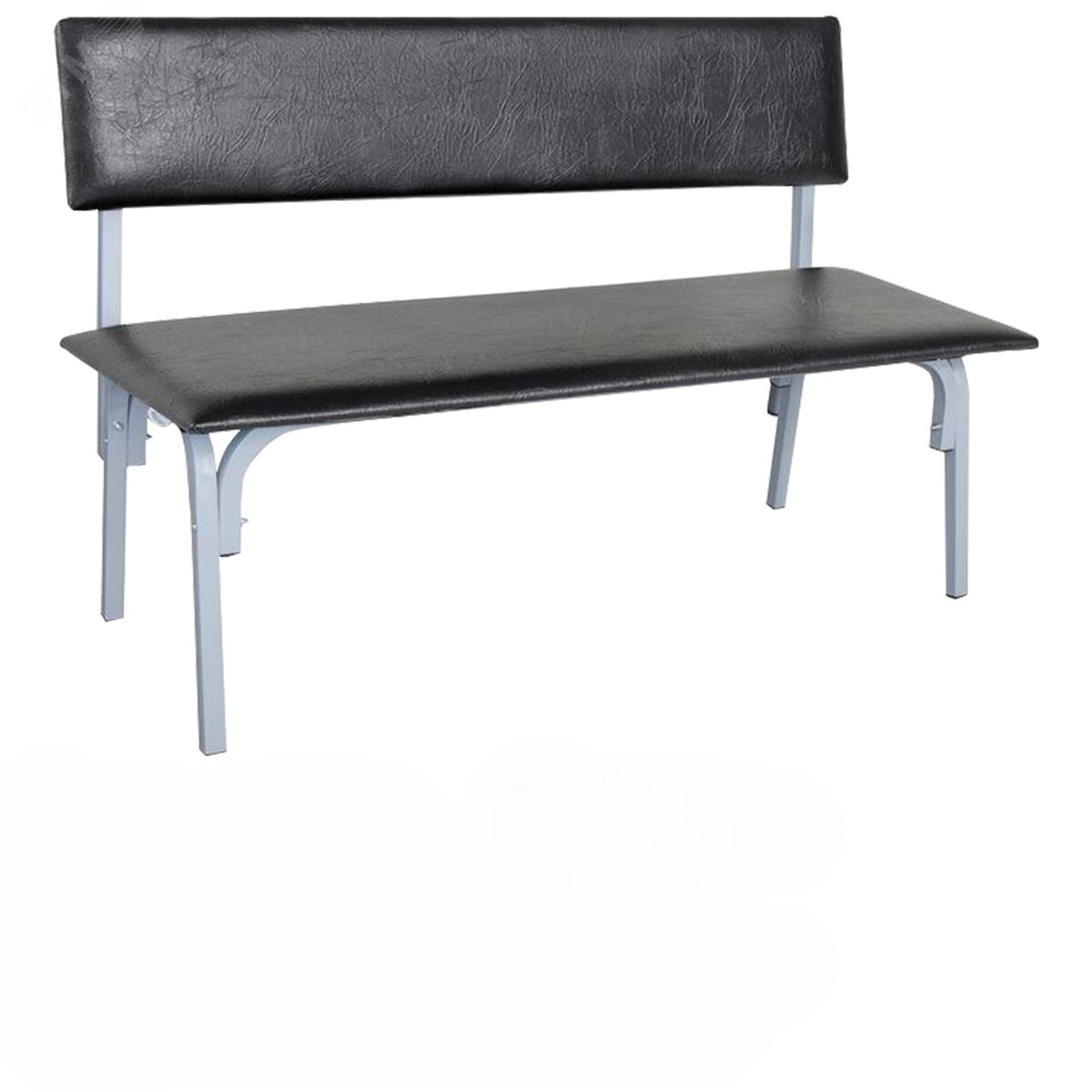 Изображение товара Банкетка со спинкой Астрид из металла и кожзама для ожиданий Изображение товара Банкетка со спинкой Астрид из металла и кожзама для ожиданий