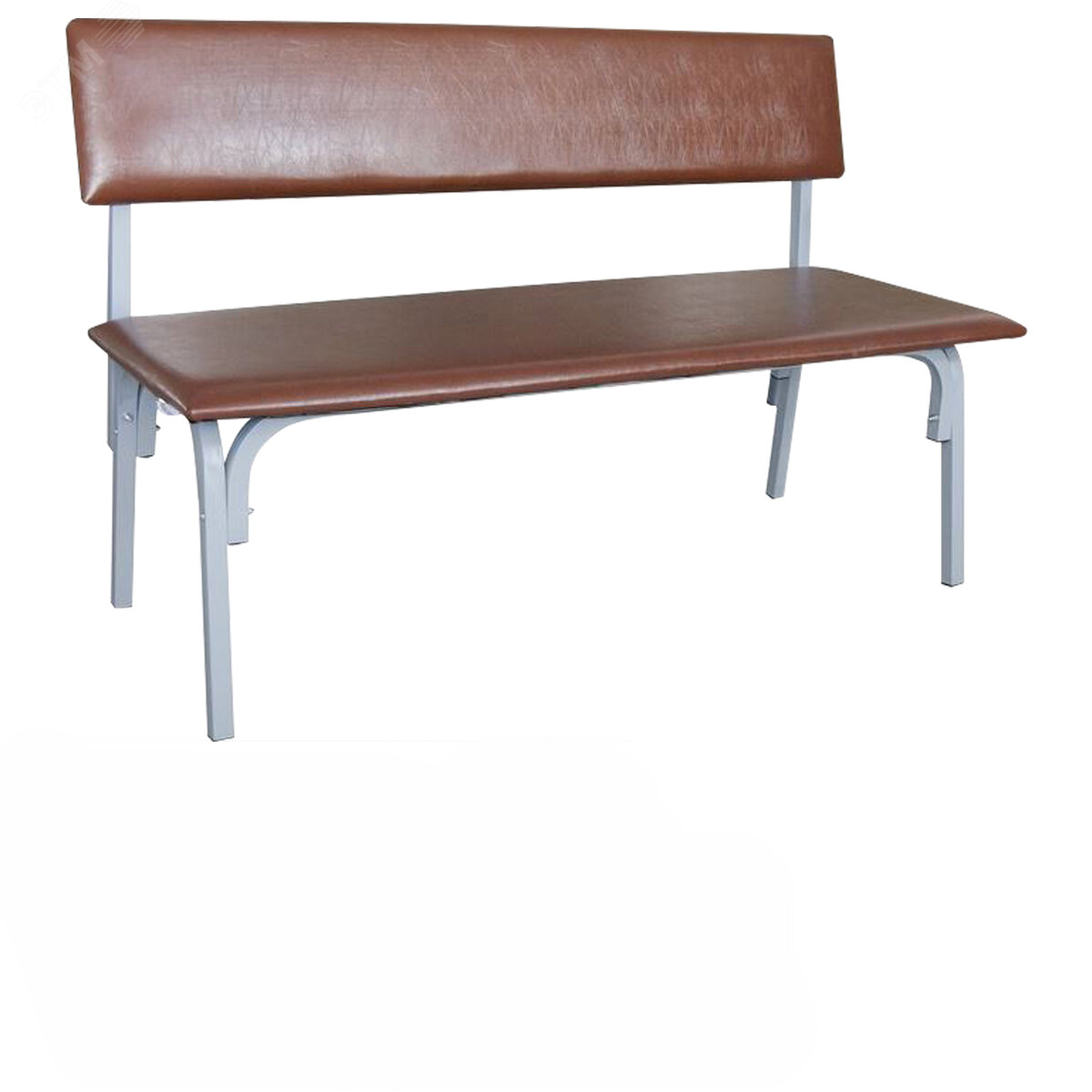 Изображение товара Банкетка со спинкой ''Астрид'' (1200 х 450 х 800), серый каркас, кожзам коричневый, БМ9 К-007, ш/к 32785 (шт)