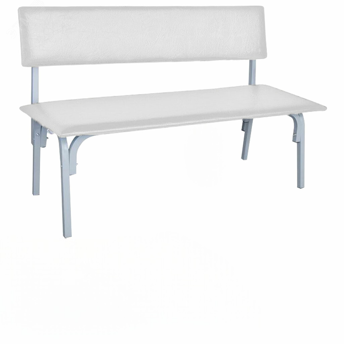 Изображение товара Банкетка со спинкой Астрид 1200x450x800 светло-серая металлическая кожзам