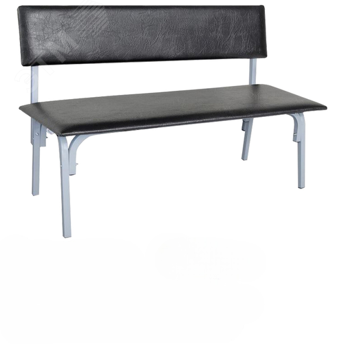 Изображение товара Банкетка со спинкой ''Астрид'' (1200 х 450 х 800), серый каркас, кожзам черный, БМ9 К-01, ш/к 32778 (шт)