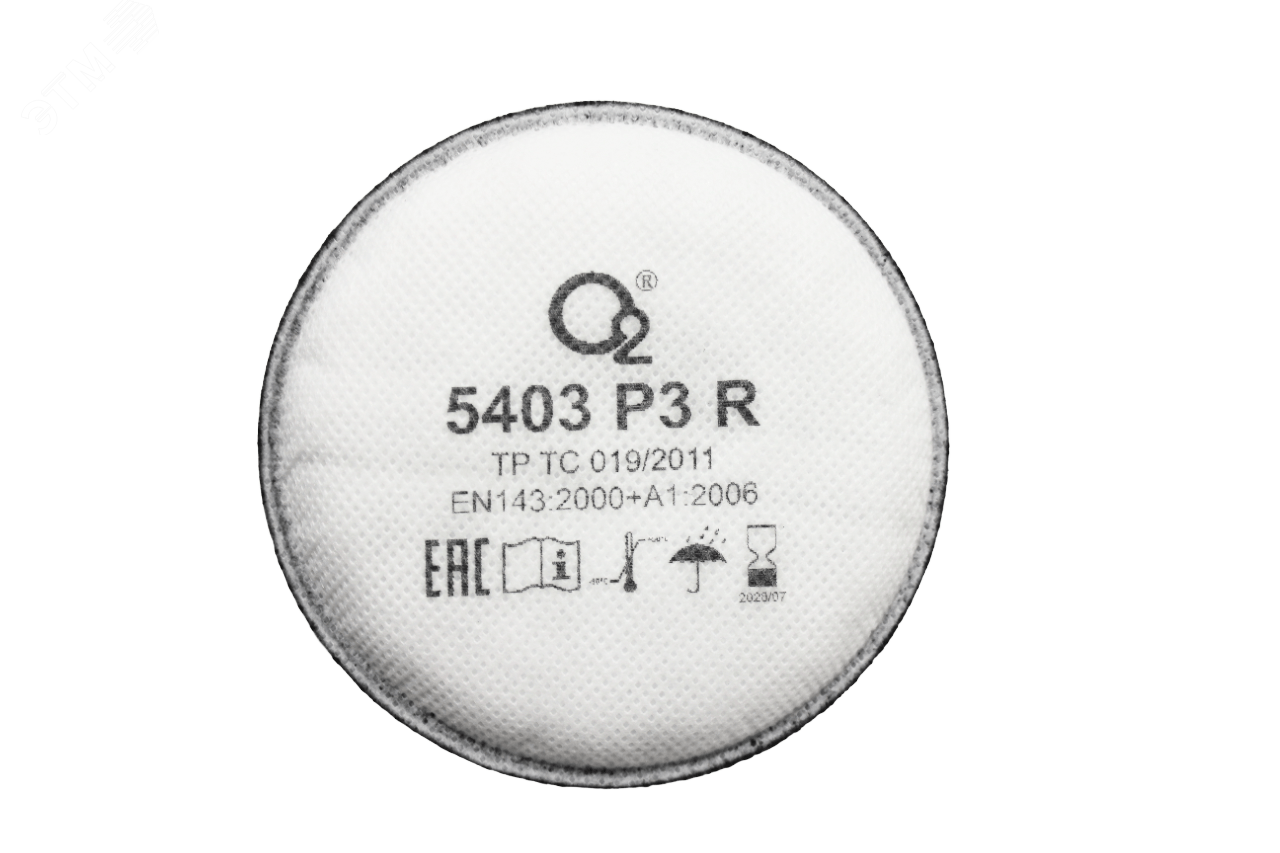 Изображение товара Фильтр противоаэрозольный Р3 с защитой от органическийх и сварочных дымов, O2 5403 (2 шт.) (шт)