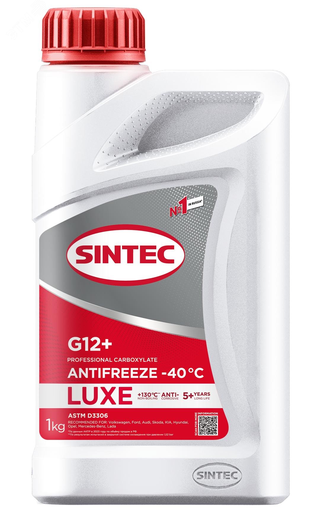 Изображение товара Антифриз Sintec Antifreeze Luxe G12+ red -40 1кг для защиты двигателя