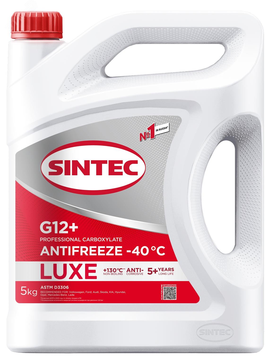 Изображение товара АнтифризSintec Antifreeze Luxe G12+ red -40 5кг (шт)