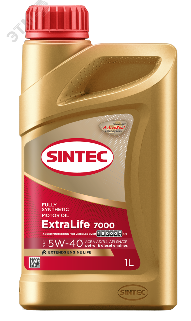 Изображение товара Масло моторное Sintec ExtraLife 7000 5W-40 1л для бензиновых и дизельных двигателей