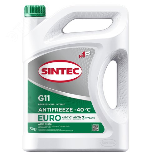 Изображение товара АнтифризSintec Antifreeze Euro G11 green -40 3кг (шт)