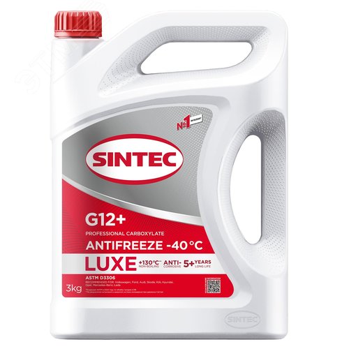 Изображение товара АнтифризSintec Antifreeze Luxe G12+ red -40 3кг (шт)