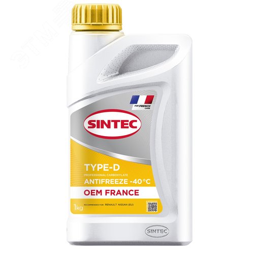 Изображение товара АнтифризSintec Antifreeze OEM France Type-D yellow -40 1кг (шт)