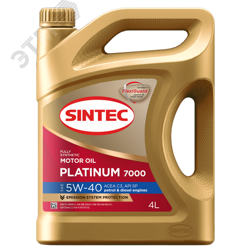 Изображение товара Sintec Platinum 7000 5W-40 C3 SP 4л (шт)