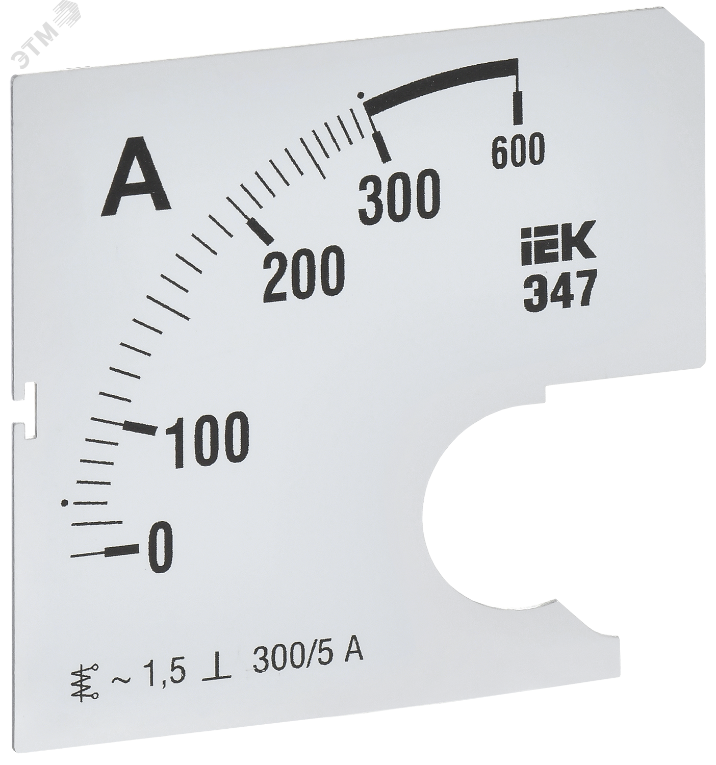 Изображение товара Шкала сменная для амперметра Э47 300/5А класс точности 1,5 72х72мм