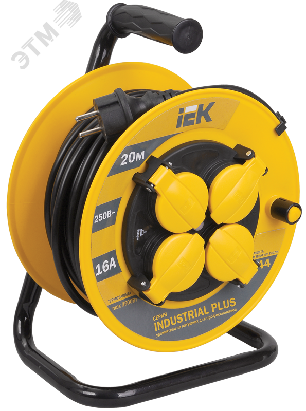 Изображение товара Удлинитель силовой 4 розетки 20м ПВС 3х1.5 IP44 IEK