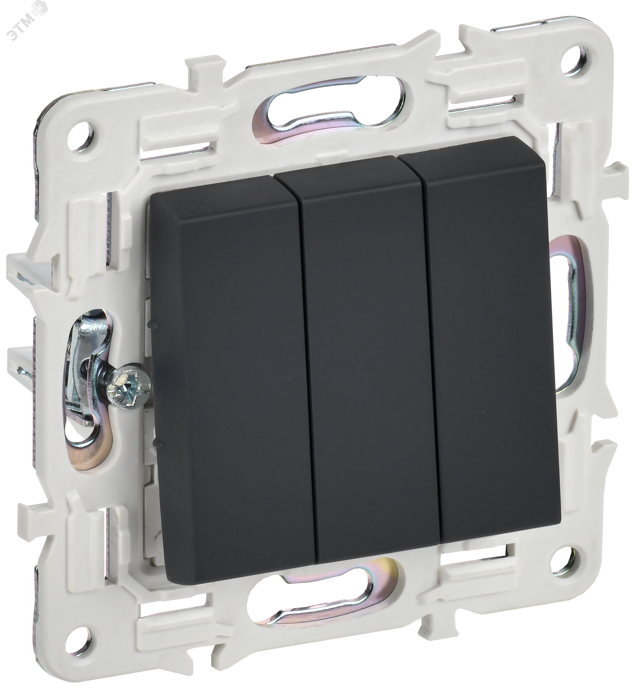 Изображение товара Выключатель 3-клавишный SKANDY SK-V11G графит IEK 220 В 10 А рамочный