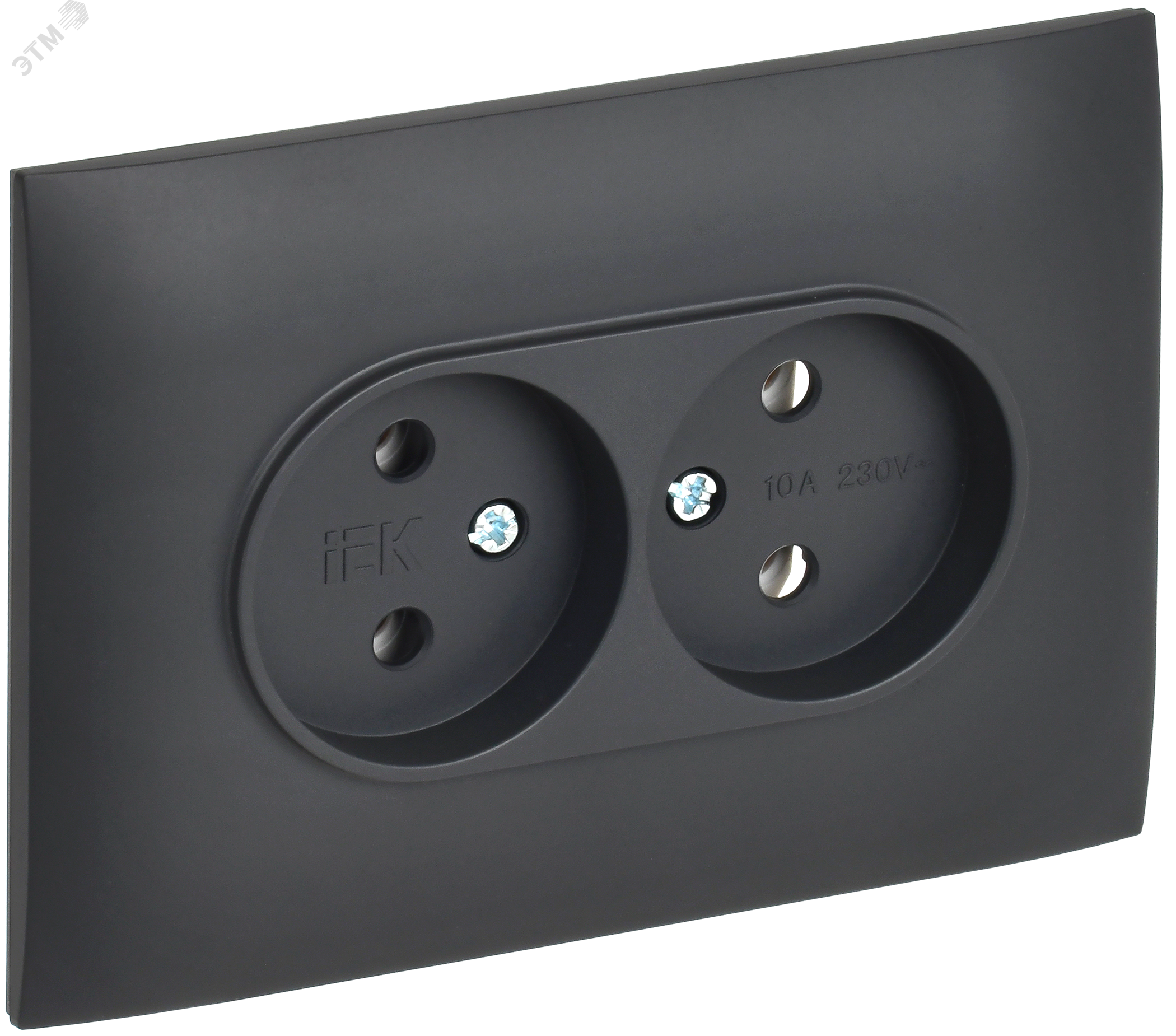 Изображение товара SKANDY Розетка 2-местная без заземления без защитных шторок 10А в сборе SK-R10T титан IEK (шт)