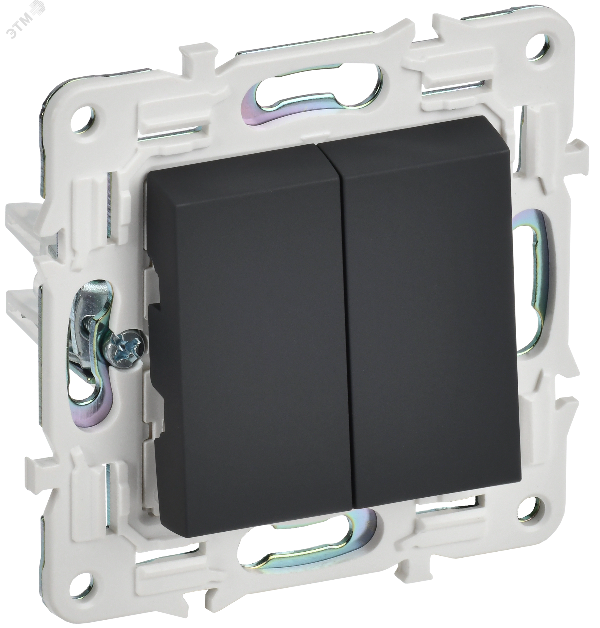 Изображение товара Выключатель 2-клавишный SKANDY 10А графит IP20