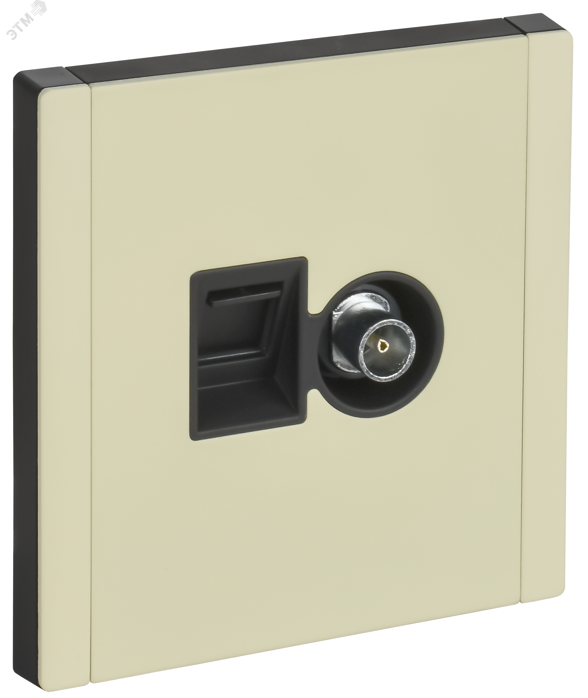 Изображение товара Двойная розетка TV+RJ45 из металла в элитном исполнении IEK FORTE&PIANO