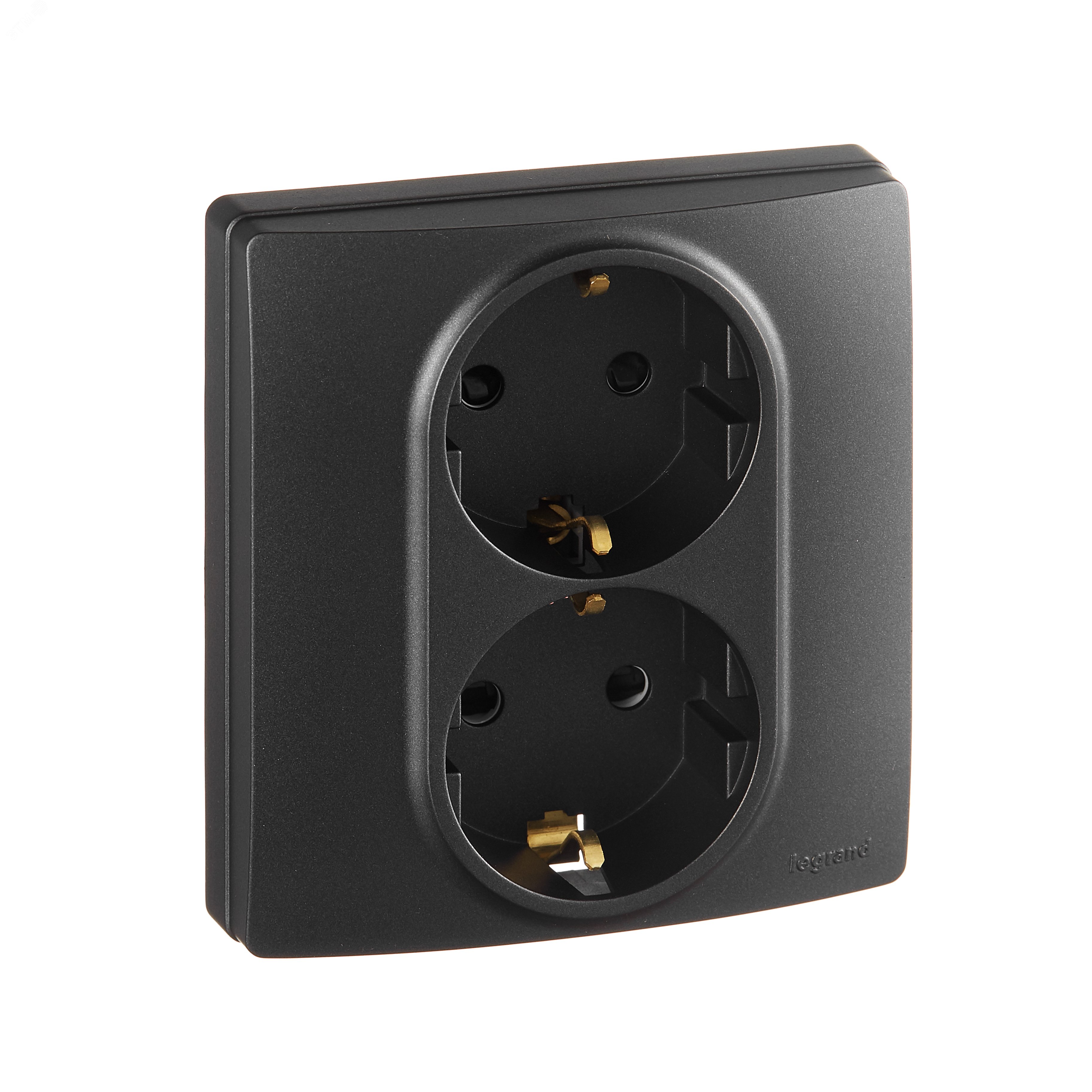 Изображение товара Розетка 2-местная с заземлением ETIKA антицит IP31 для скрытого монтажа