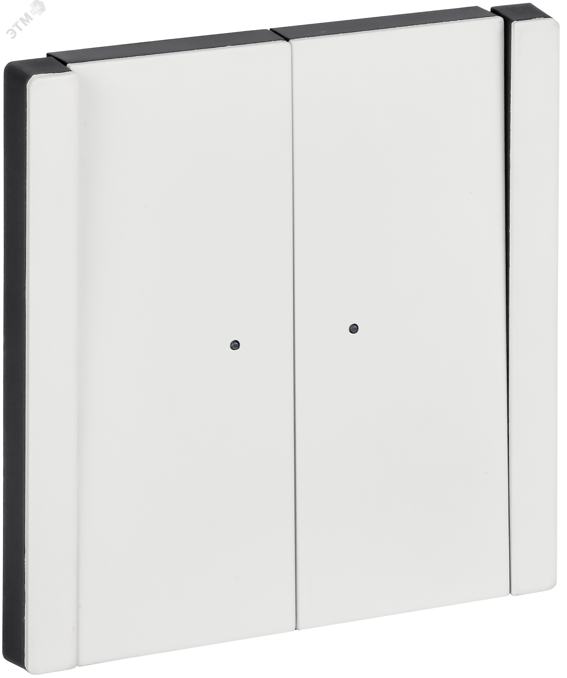 Изображение товара Выключатель 2-клавишный проходной с индикацией FORTE&PIANO FP208M IEK белый премиум дизайн