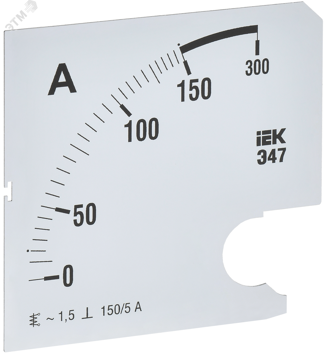 Изображение товара Шкала сменная для амперметра Э47 0-150А класс точности 1,5 96х96мм IEK