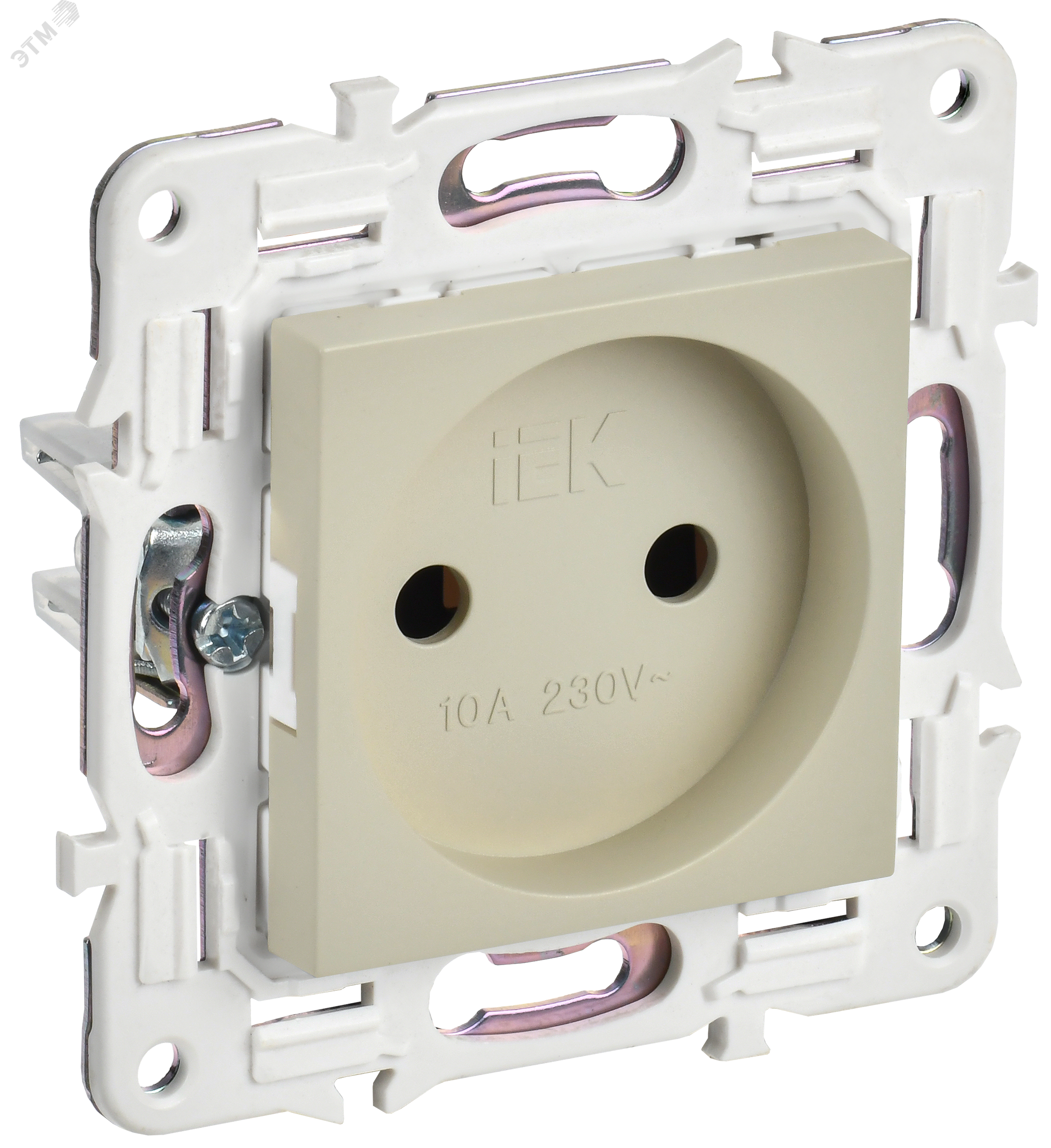 Изображение товара Розетка силовая IEK SK-R02B без заземления IP44 бежевый 10А