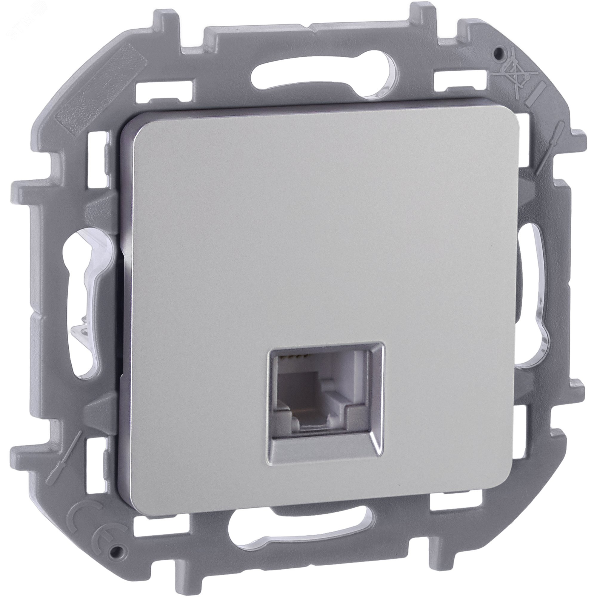 Изображение товара Розетка телефонная RJ11 INSPIRIA алюминий для скрытого монтажа