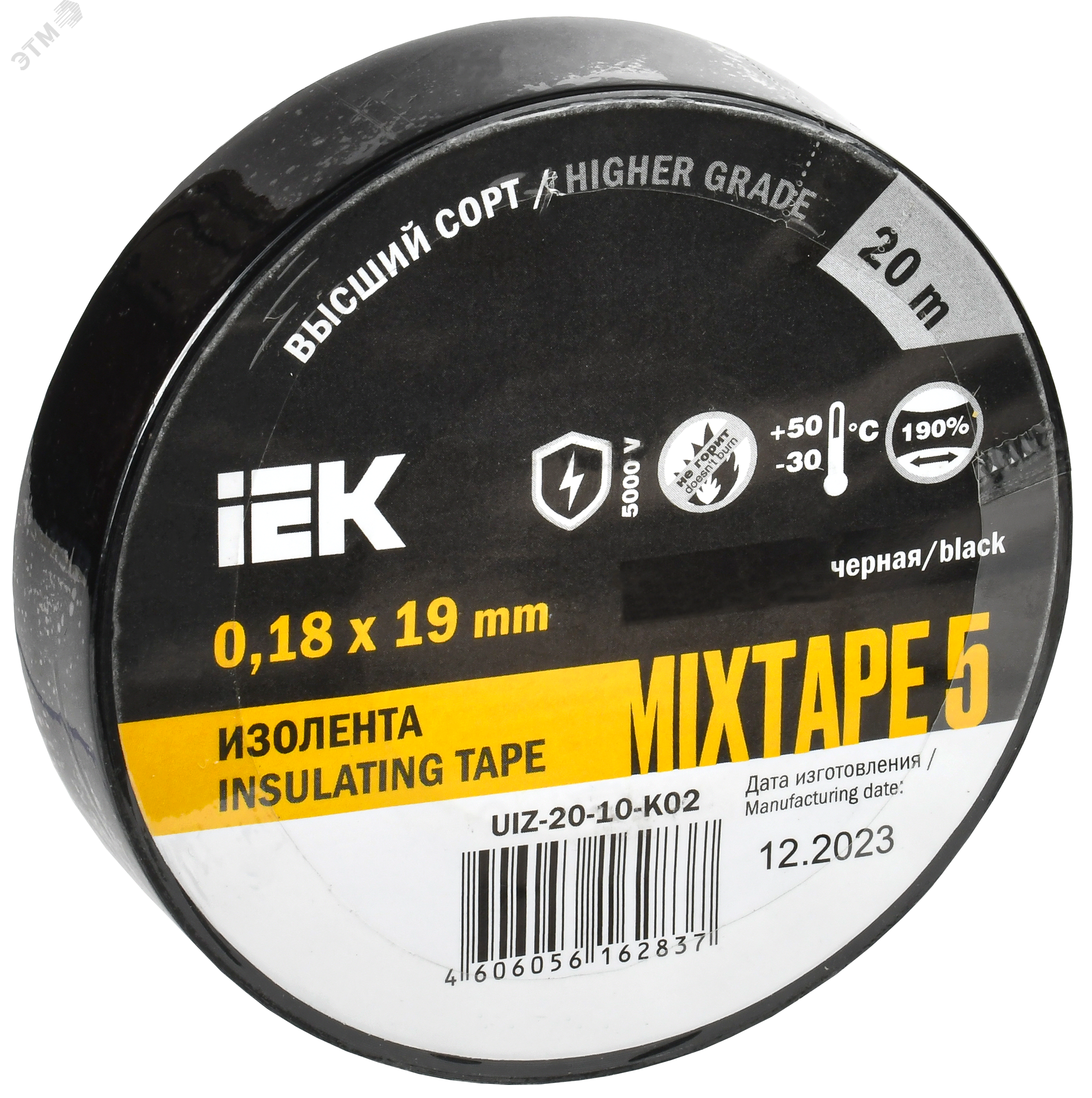 Изображение товара Изолента ПВХ черная 19мм 20м IEK MIXTAPE 5