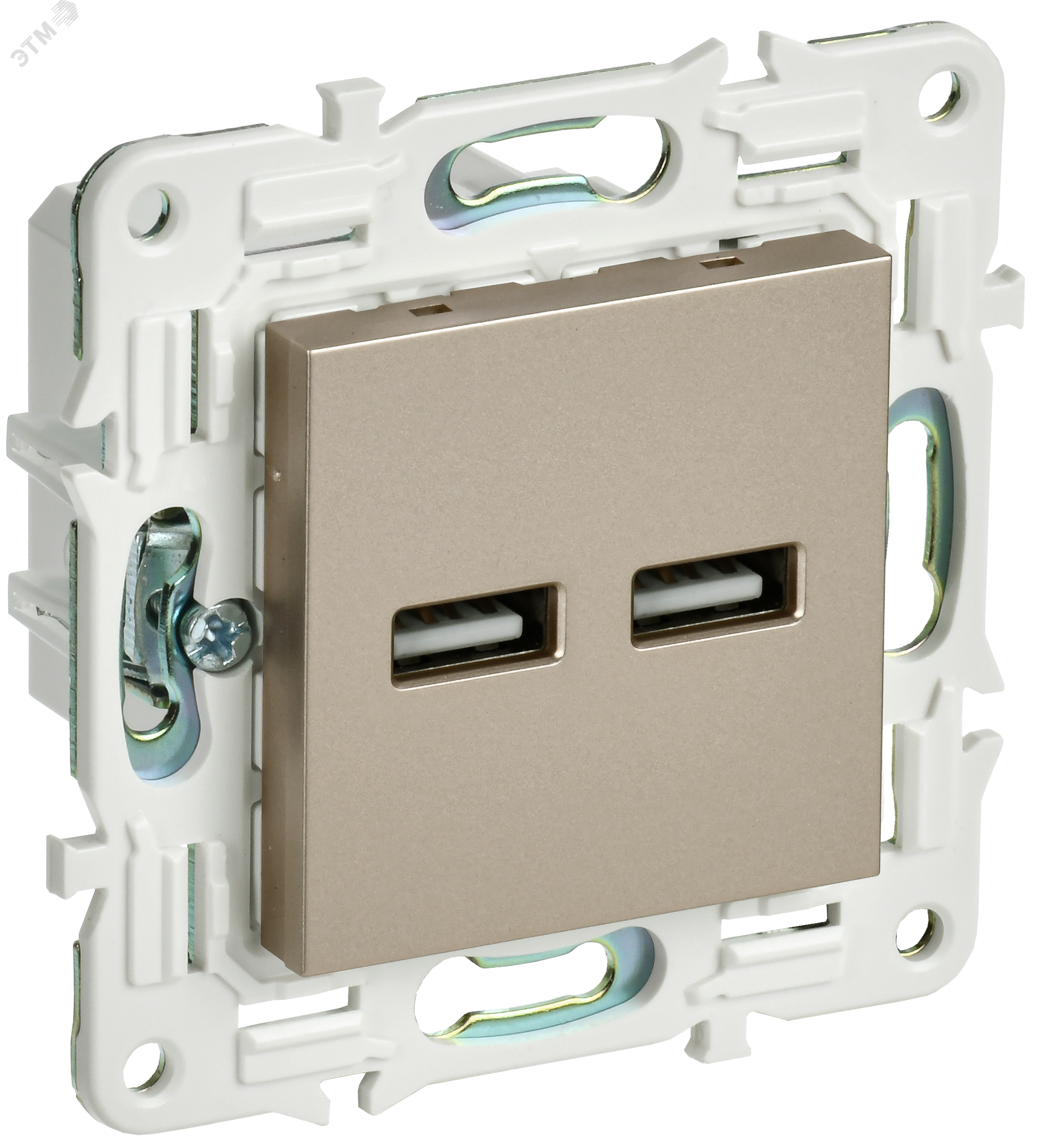 Изображение товара Розетка USB SKANDY SK-R15Sh шампань с быстрой зарядкой, IP20, монтаж скрытый