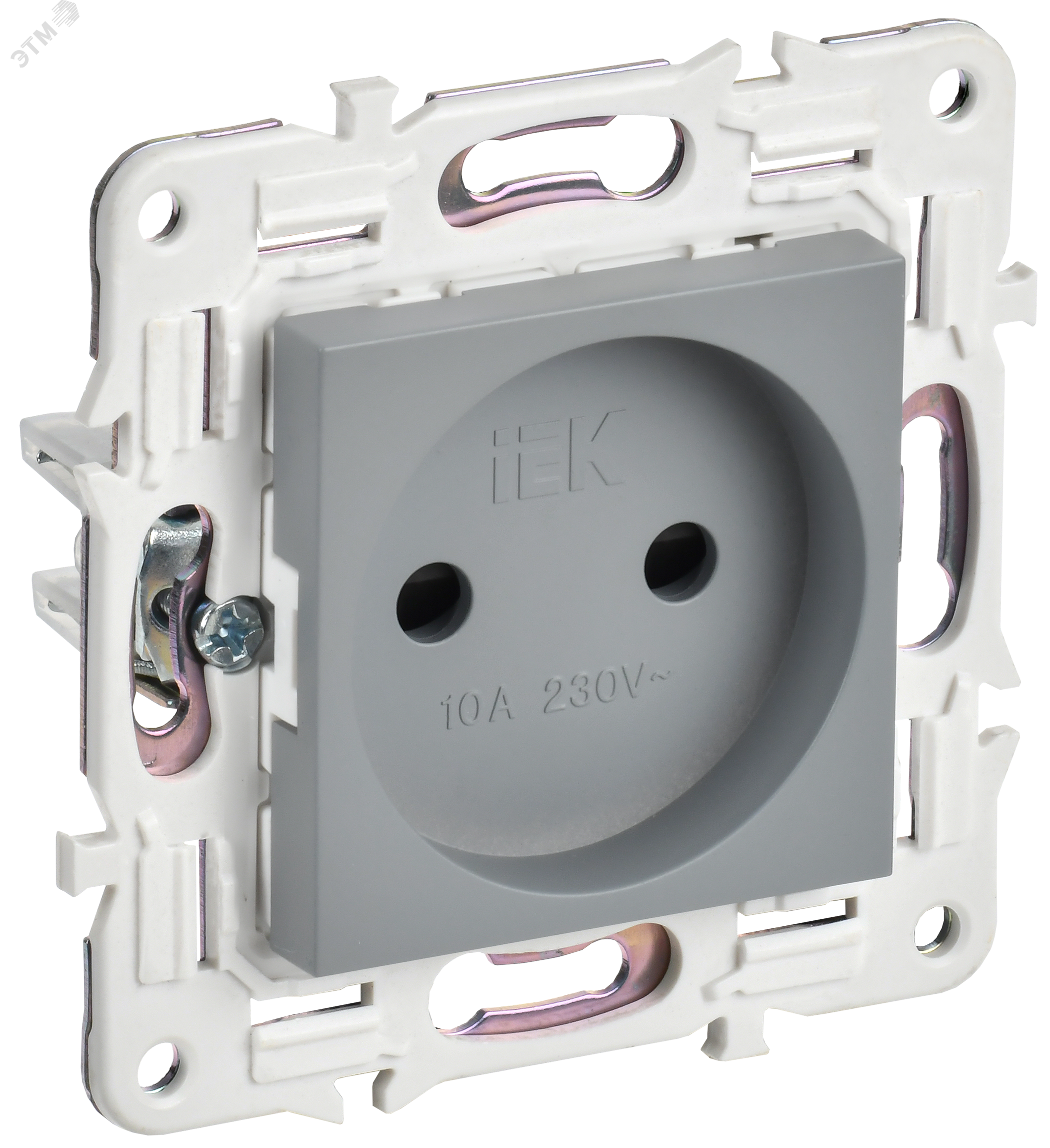 Изображение товара SKANDY Розетка без заземления с защитными шторками 10А SK-R01Gr серый IEK (шт)