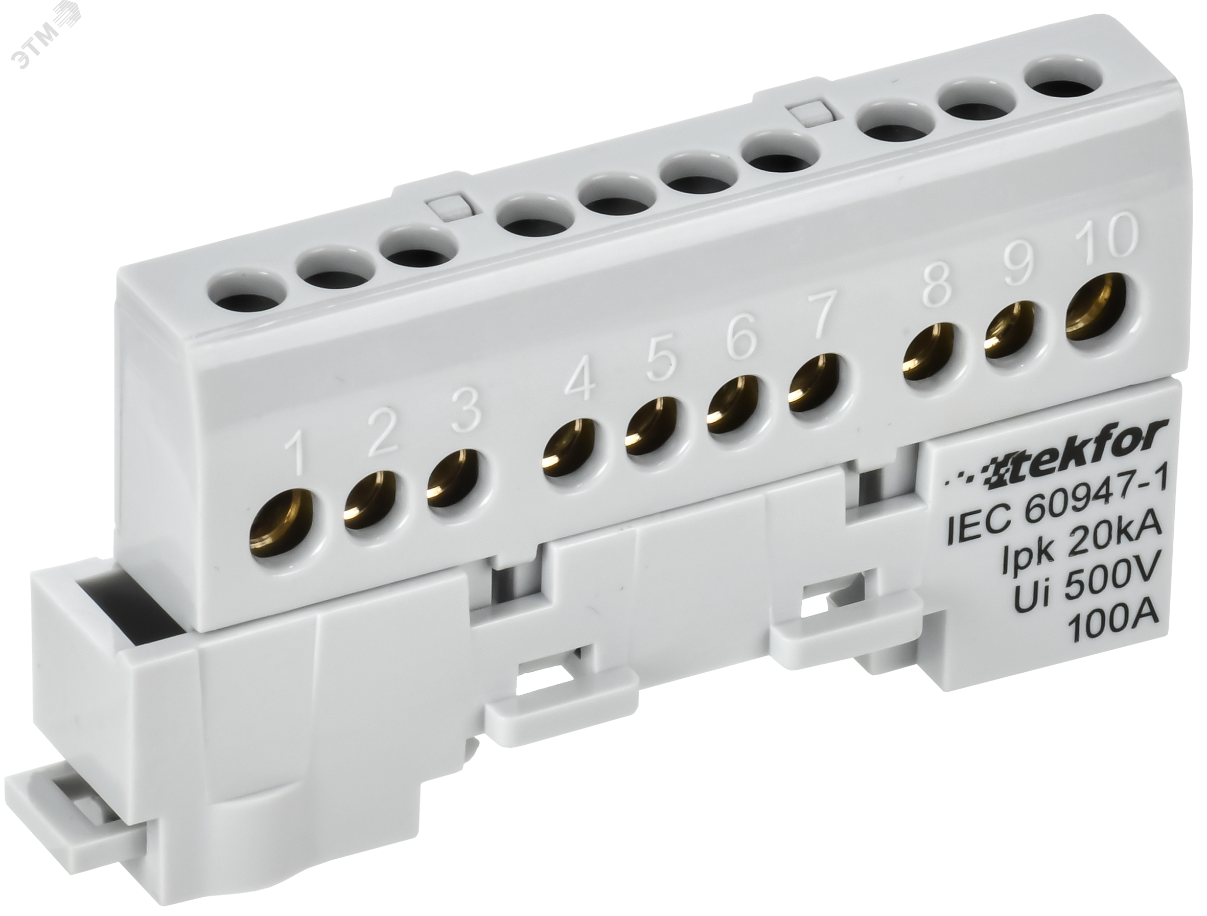 Изображение товара Шина L фаза изолированная на универсальном держателе IEK 10 контактов