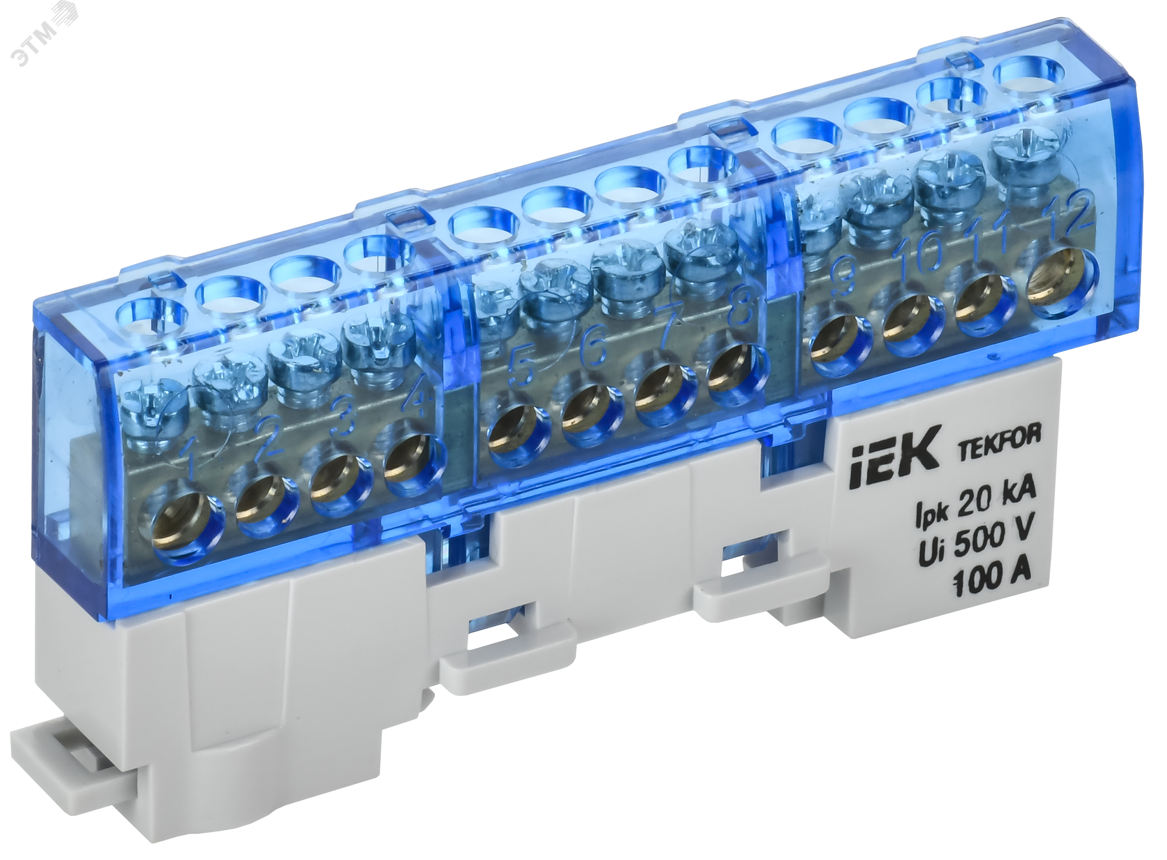 Изображение товара TEKFOR Шина N ноль изолированная на универсальном держателе 6х9-12-С