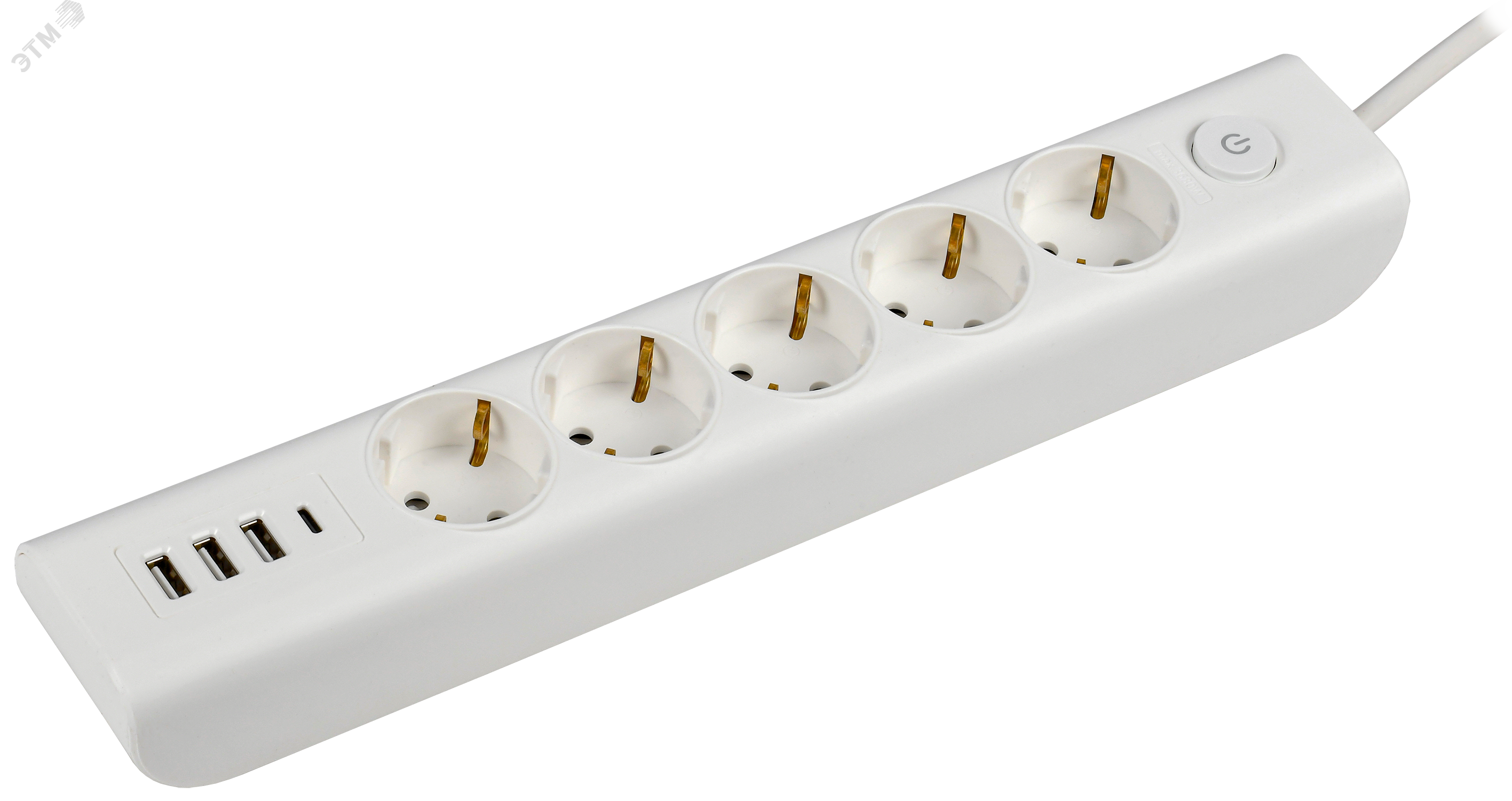 Изображение товара MODERN Удлинитель У05В 5 розеток с USB, 2 м кабель, IP20, белый