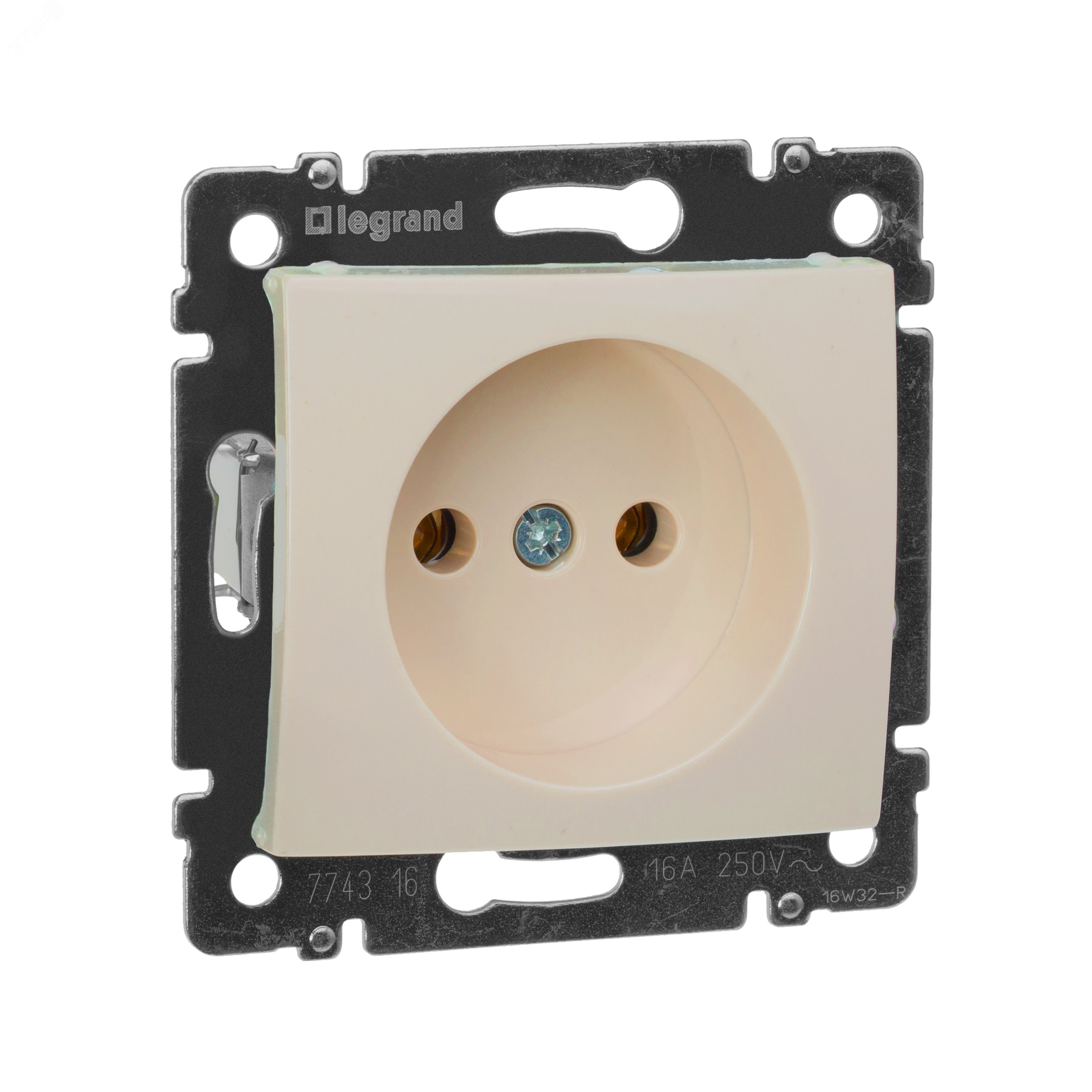 Изображение товара Розетка 1-местная без заземления без защитных шторок 16А слоновая кость VALENA (шт)