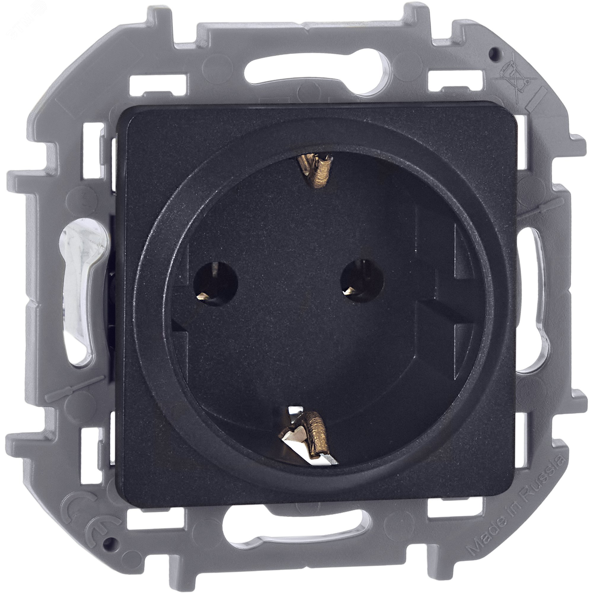 Изображение товара Розетка 1-местная с заземлением без шторок 16А антрацит INSPIRIA Изображение товара Розетка 1-местная с заземлением без шторок 16А антрацит INSPIRIA