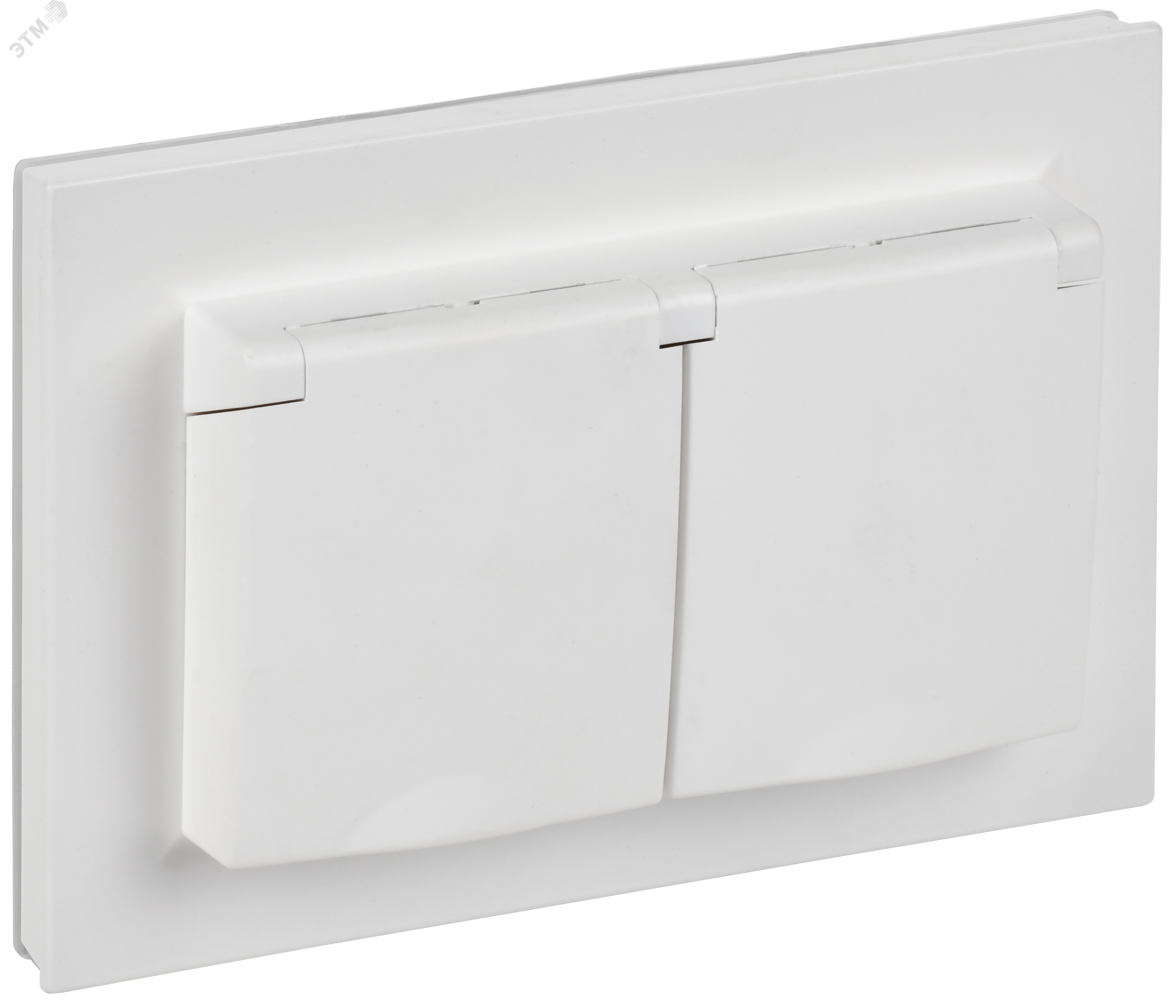 Изображение товара Розетка двойная с заземлением серия BRITE IEK IP44 белая