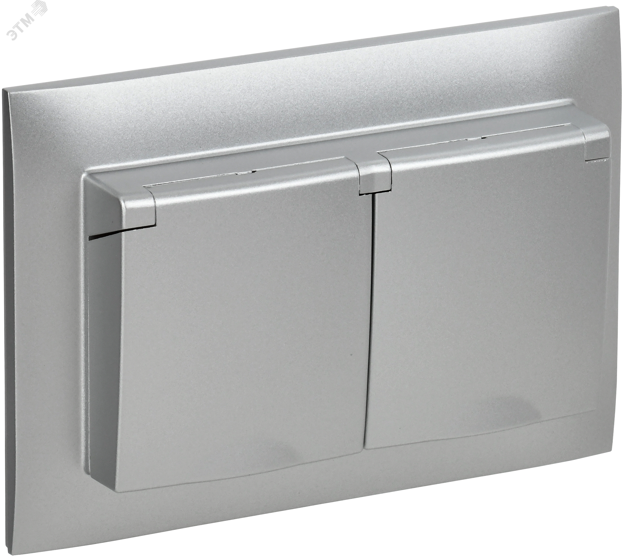 Изображение товара Розетка силовая двойная IP44 с крышкой и заземлением серия SKANDY IEK