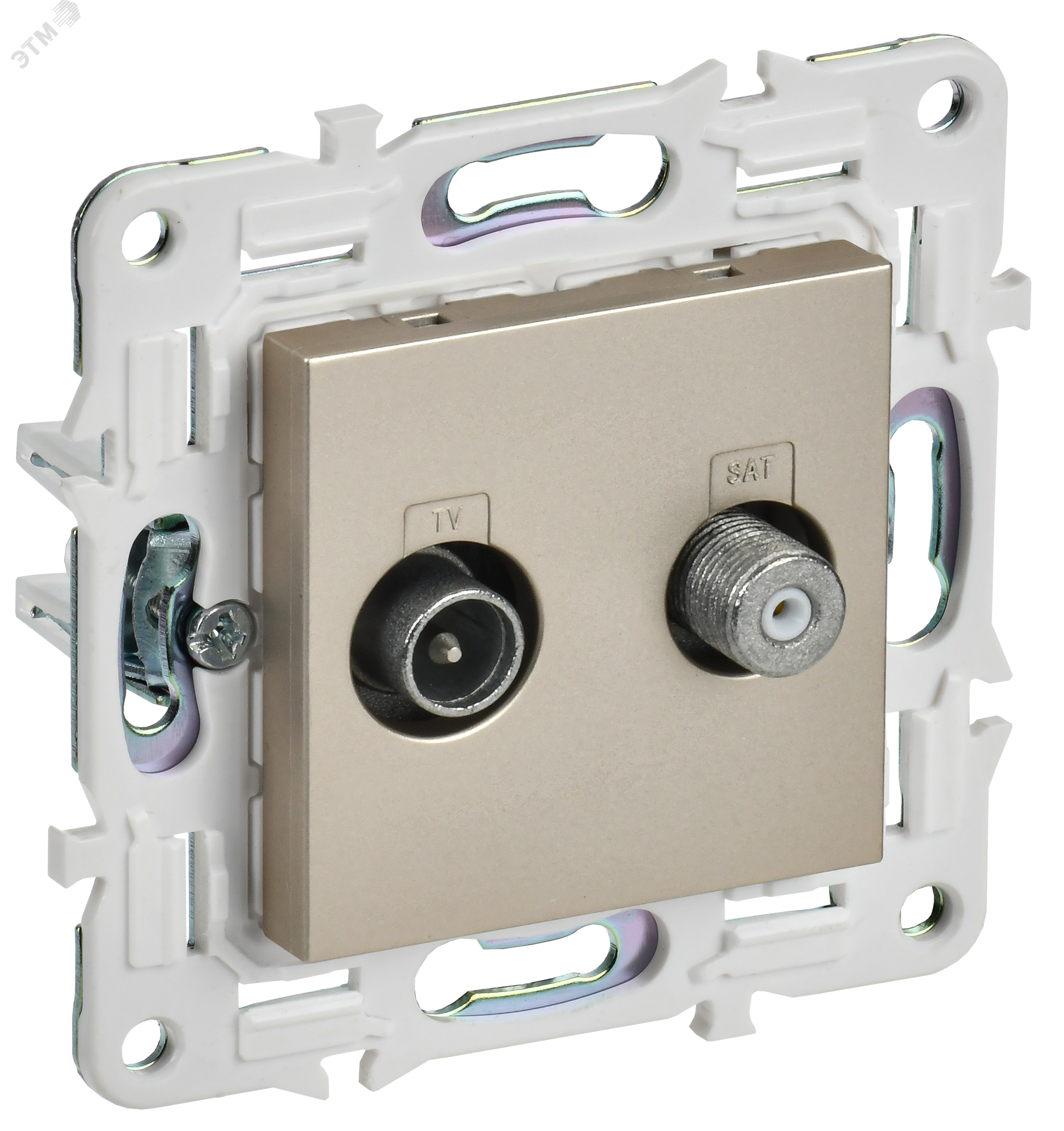 Изображение товара Двойная розетка TV+SAT SK-A13Sh шампань IEK для спутникового и эфирного телевидения