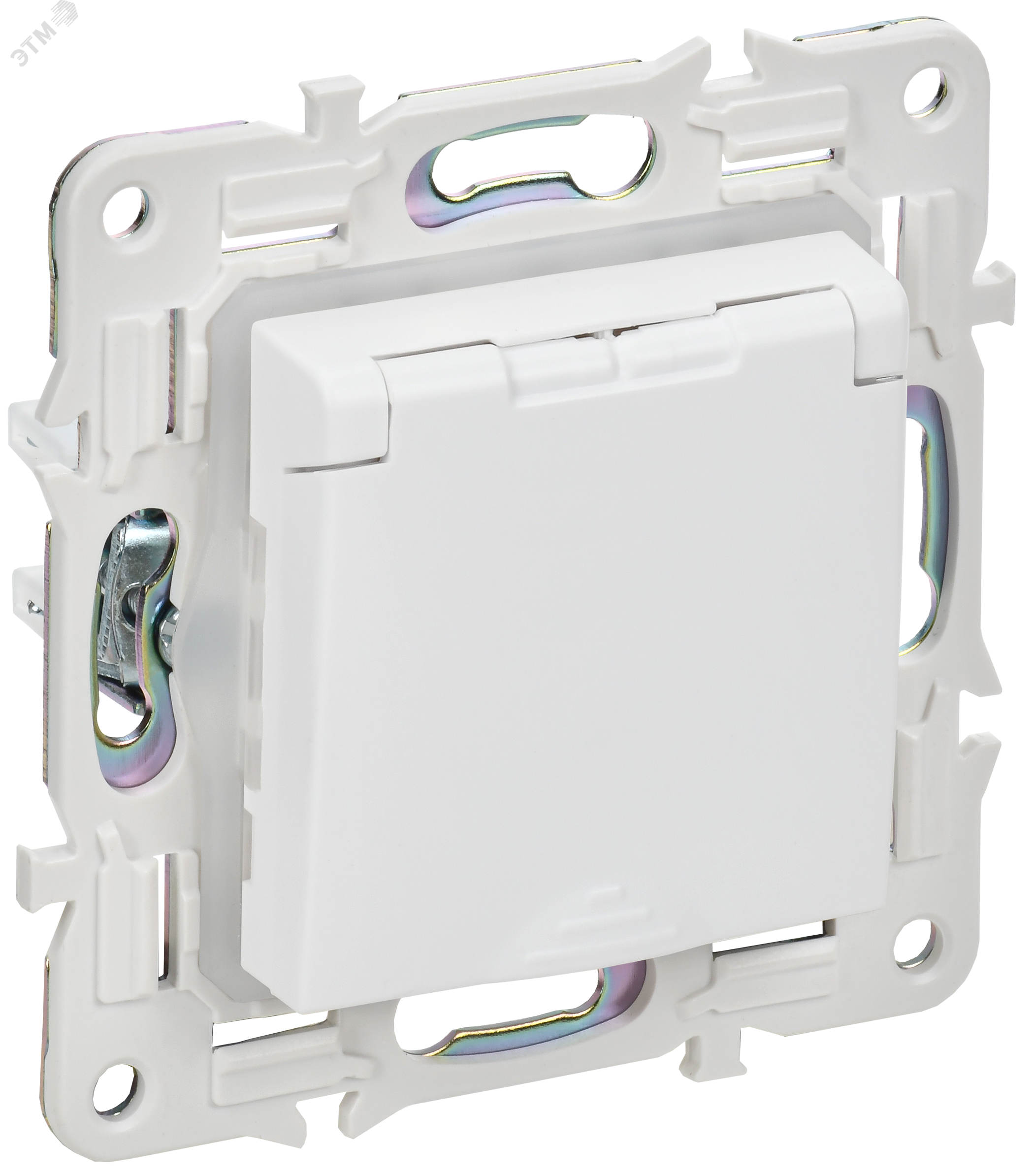 Изображение товара Розетка силовая 1-местная с заземлением IP44 арктический белый IEK SK-R11W