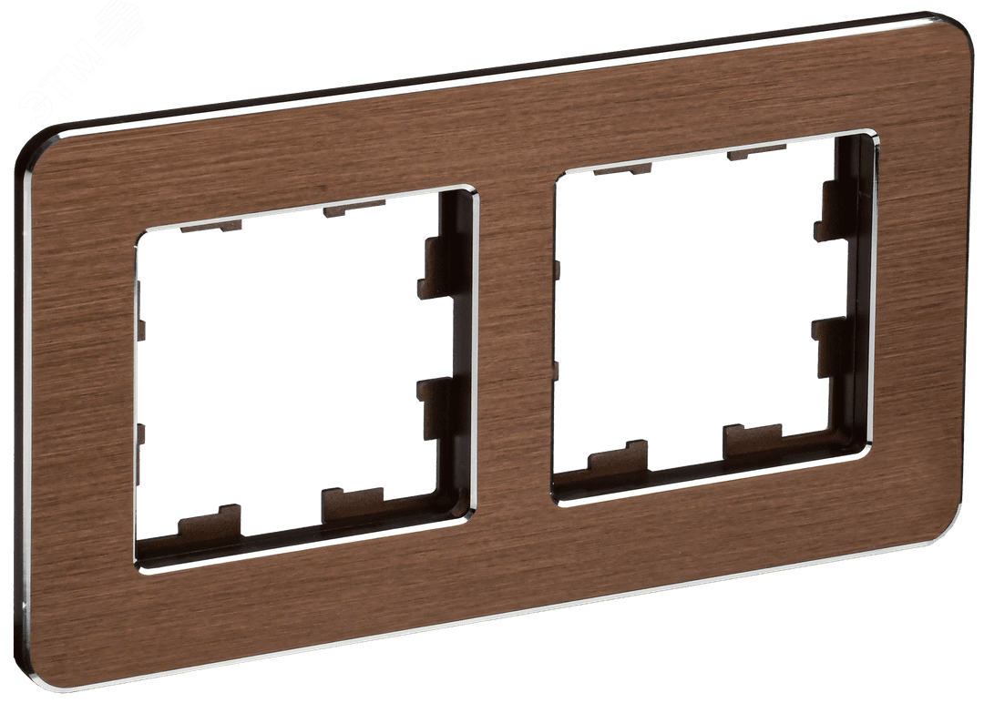 Изображение товара Рамка 2 поста BRITE IEK коричневая матовая для электромонтажа