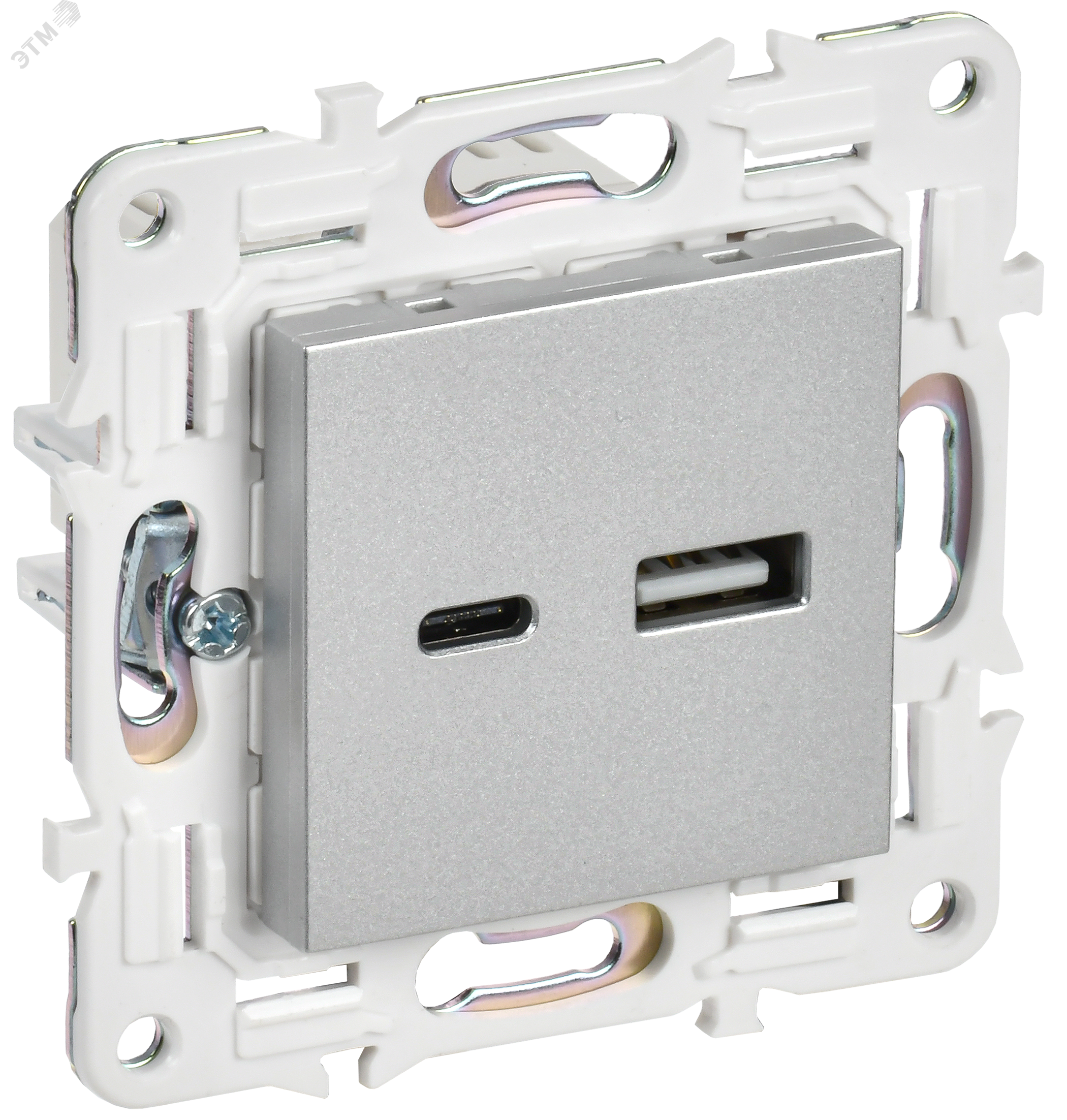 Изображение товара Розетка USB SKANDY серии SK-R13S с USB A+C 18Вт серебристая