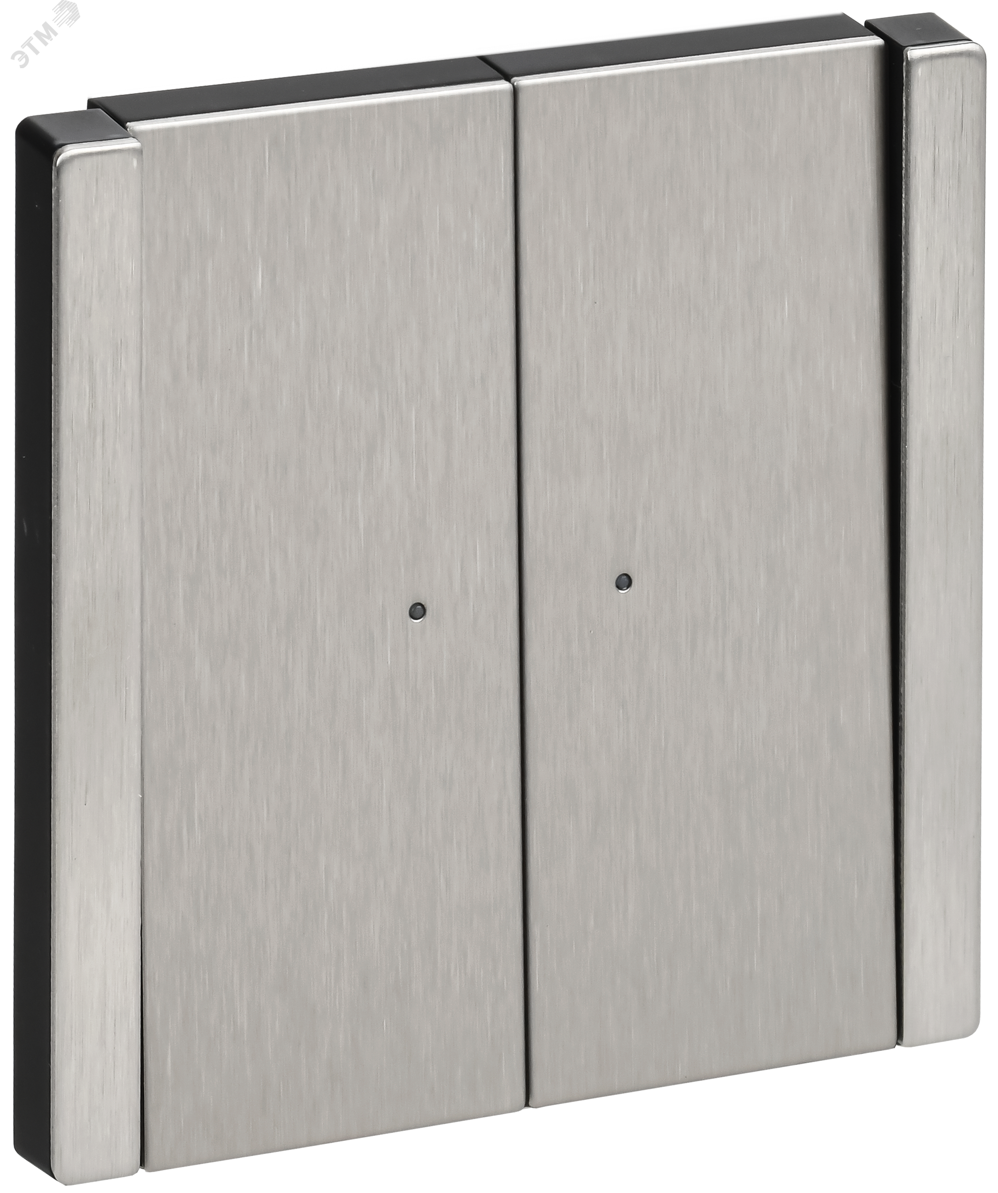 Изображение товара Выключатель 2-клавишный проходной с индикацией серии FORTE&PIANO, 10А, металл никель IEK