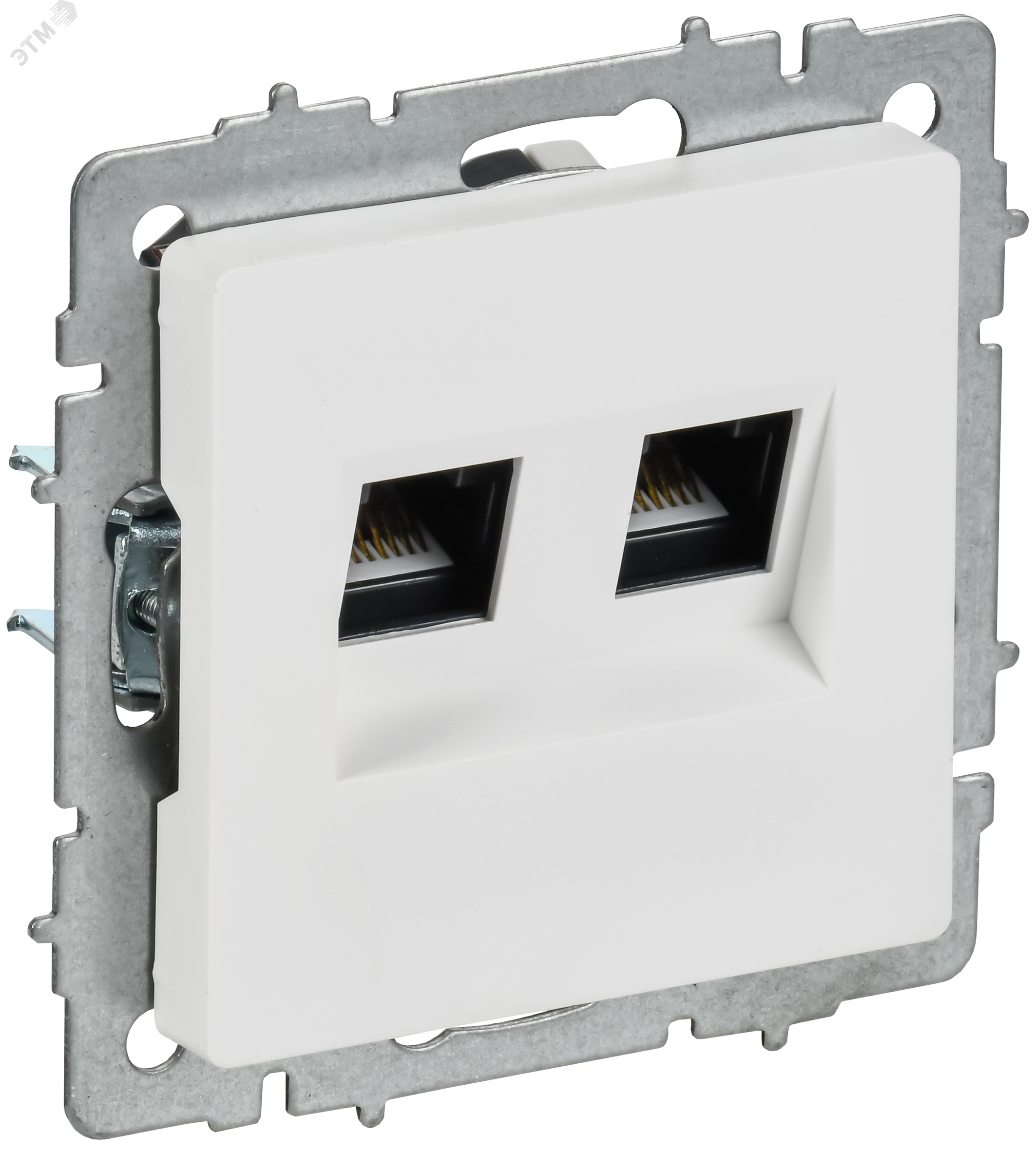 Изображение товара Розетка компьютерная двойная RJ45 кат.6 серий РК11-2-БрАБ белая IEK