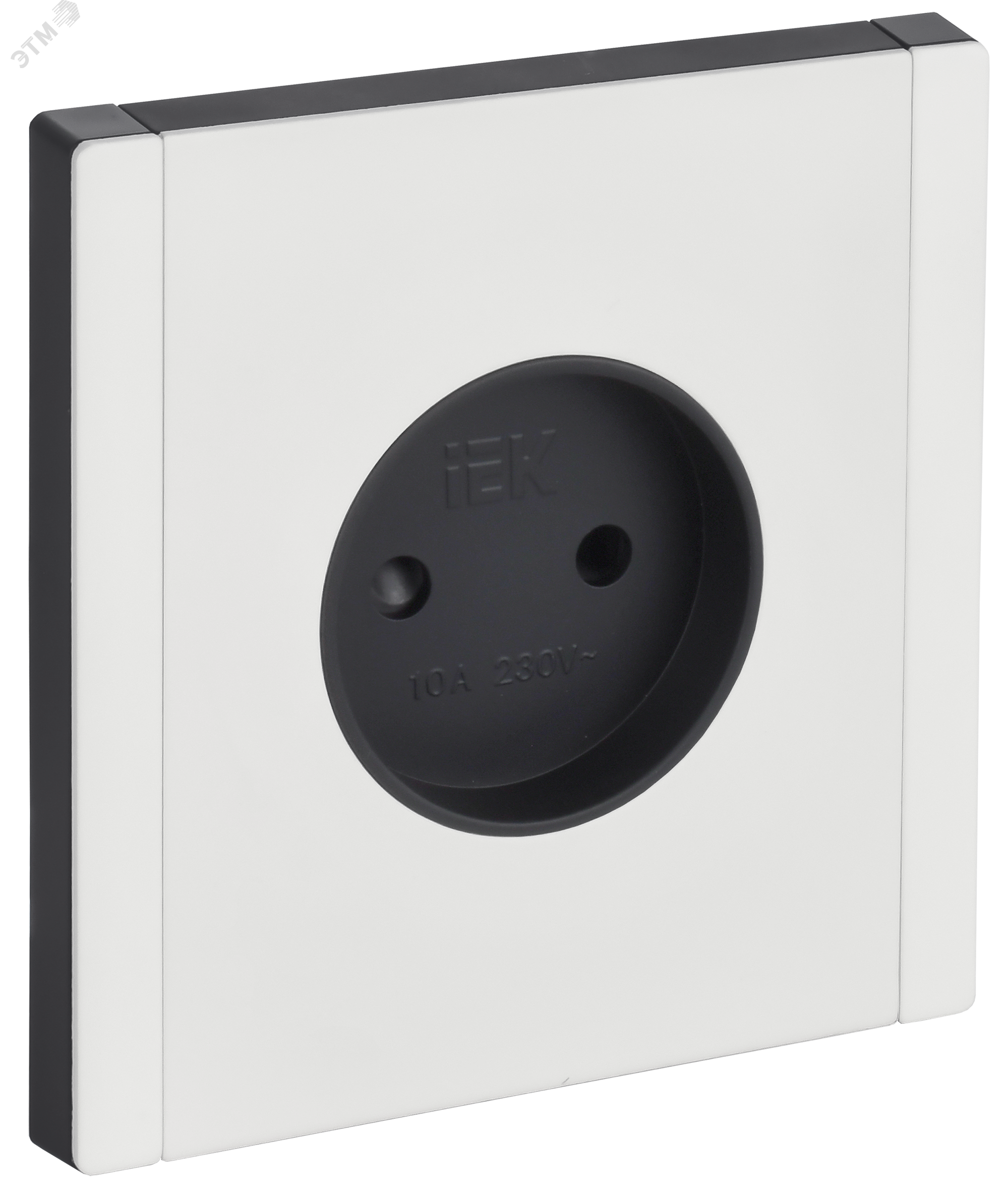 Изображение товара Розетка 1-местная без заземления с защитными шторками IEK FORTE&PIANO белая