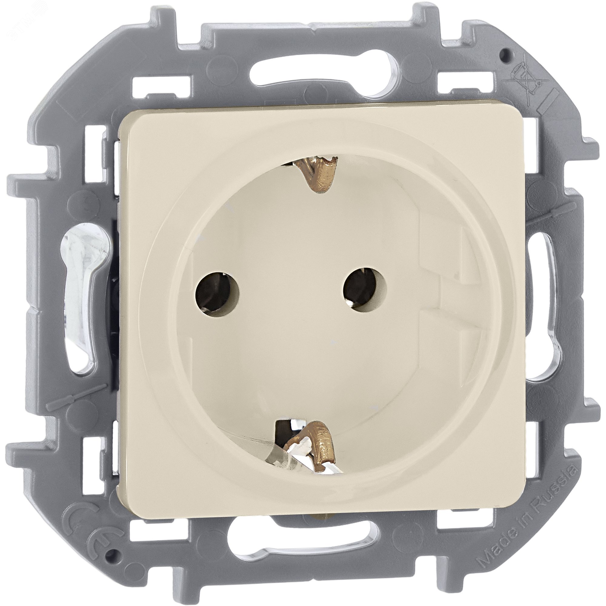 Изображение товара Розетка 1-местная с заземлением без защитных шторок INSPIRIA 16А слоновая кость