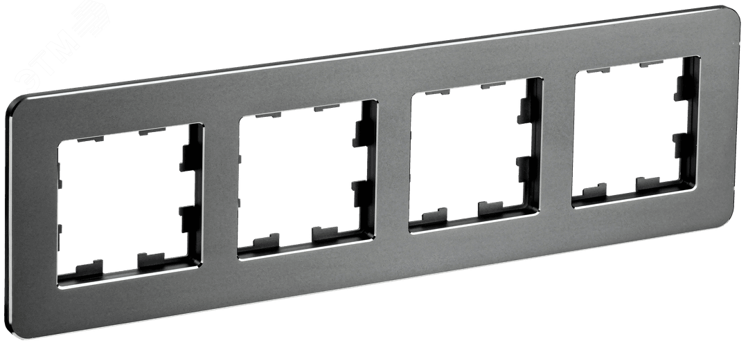 Изображение товара Рамка 4 поста BRITE металл титановое покрытие IEK